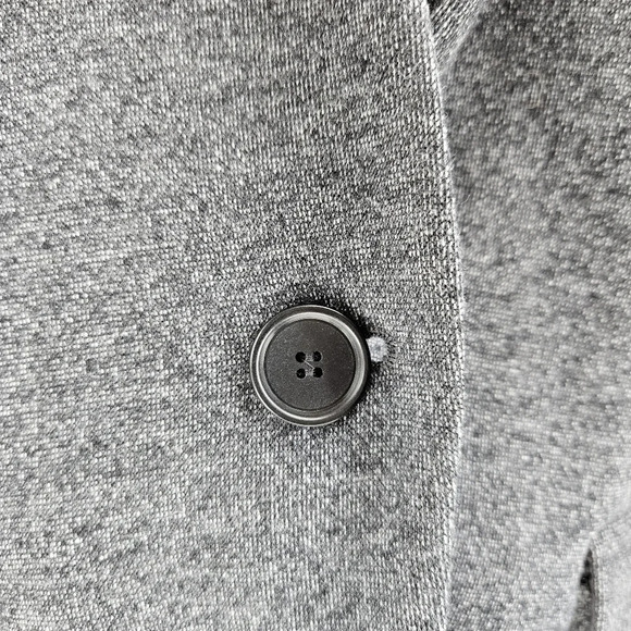 Ann Taylor LOFT Blazer Charcoal Gray Long Sleeve 1 Button Career Jacket - Picture 3 of 8